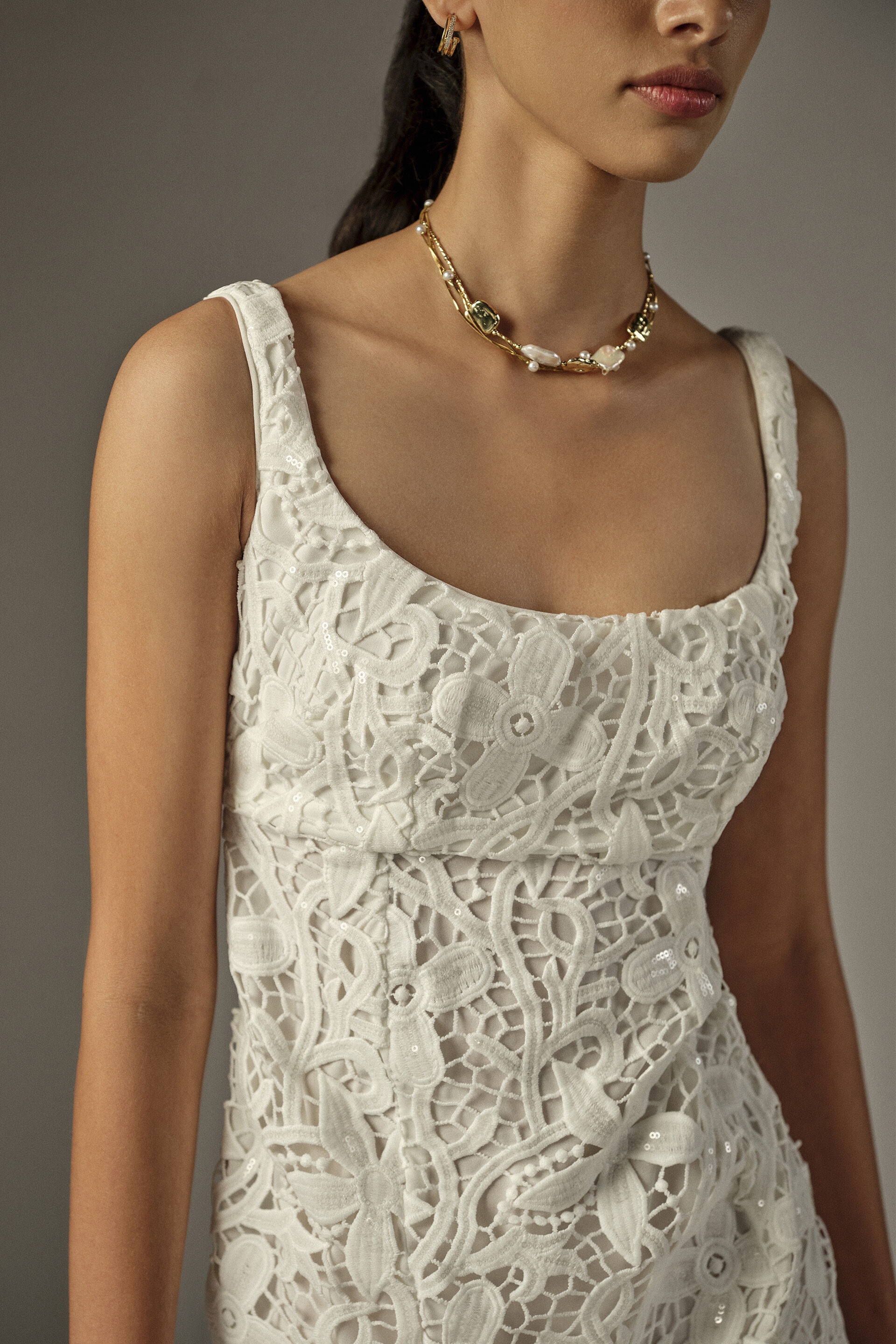 Evania Ivory Mini Dress, White, image 3